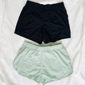 Bundle Asics light Green Athletic Shorts AND RBX black Athletic Shorts M